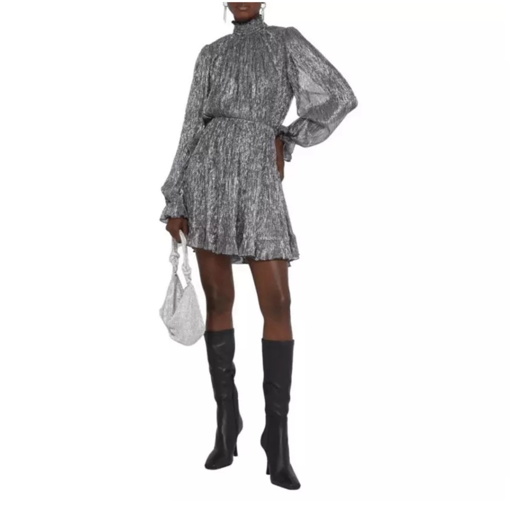 O.P.T. Silver Metallic Party Dress Size Medium M